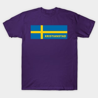 Kristianstad City in Swedish Flag T-Shirt